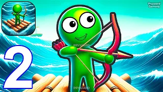 Stickman Ocean War: Raft Survival 3D - Gameplay Walkthrough Part 2 Stickman Stack Raft War io