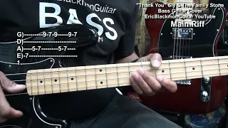 How To Play THANK YOU(Falettinme Be Mice Elf Agin) Bass Guitar Lesson Sly & The Family Stone