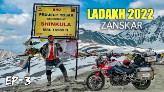 ZANSKAR ride Starts 🏍 Manali To SHINKULA PAAS ⛰ LADAKH 2022 || EP- 3
