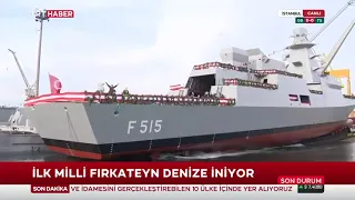 Первый в истории Турции боевой фрегат был спущен сегодня на воду