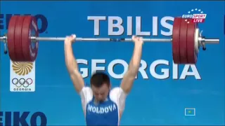 European Weightlifting Championships 2015. 85 kg. Iurie Bulat, 2nd attempt - 185 kg