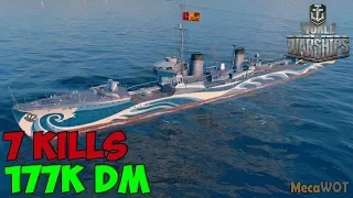 World of WarShips | Kamikaze R | 7 KILLS | 177K Damage - Replay Gameplay 1080p 60 fps