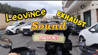 Yamaha tracer 9gt Raw sound Leovince Exhaust with catalytic