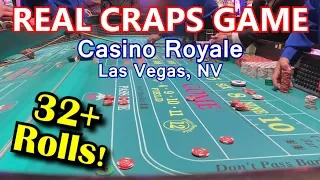 MONSTER 32+ ROLLS! - Live Craps Game #22 - Casino Royale, Las Vegas, NV - Inside the Casino