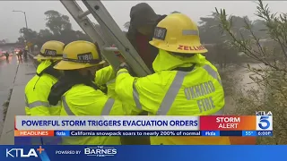 Storm batters Southern California, triggers evacuation order