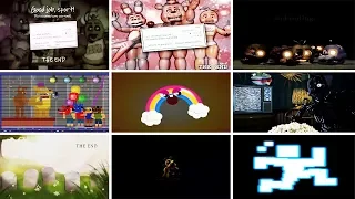 Five Nights at Freddy's 1, 2, 3, 4, World, 5, 6, UCN - All Endings (2014 - 2018)
