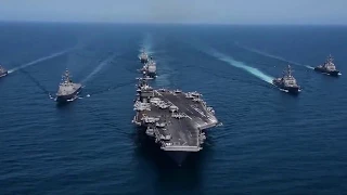 ✅ RAW Carl Vinson US Carrier Strike Group and South Korea Navy in Formation heading for DNK 5/3/17