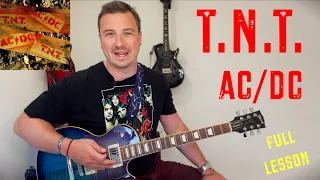 Super EASY guitar lesson ⚡ AC/DC - T.N.T. 💥  (Full Lesson + tabs)