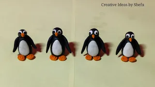 DIY how to make polymer clay penguin || polymer clay penguin making tutorial