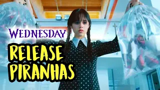 Wednesday 1x01 - Release Piranhas to the pool | Wednesday Addams | Piranha Pool Scene