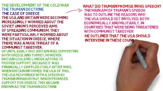 The development of The Cold War, The Truman Doctrine