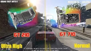 NVIDIA GT 210 vs gt 710 gta 5 gameplay test -BEST LOW BUDGET Graphics card ever