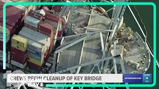 How crews are using technology to clean up wreckage of Baltimore's Key Bridge