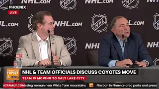 Watch LIVE: NHL and team officials discuss the Coyotes move to Utah