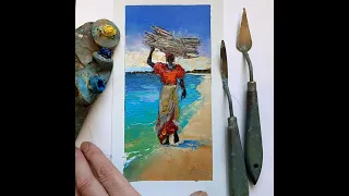 Африканка живопись маслом на холсте.