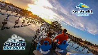 2020-12-11 Wave Breaker the Rescue Coaster at Sunset On Ride Ultra HD POV SeaWorld San Antonio