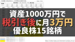 【月に3万円の不労所得】優良日本高配当株15銘柄