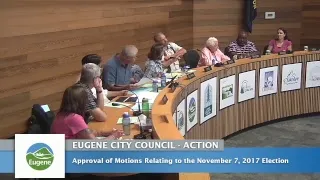 Eugene City Council Meeting: July 24, 2017