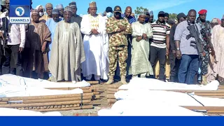 Governor Zulum Leads Residents To Bury Farmers Killed By Boko Haram
