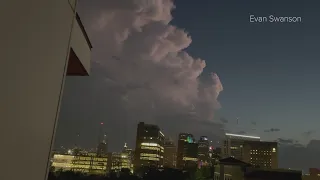 Video shows storm clouds over downtown San Antonio