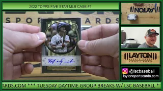 GREAT CASE!  2022 Topps Five Star Baseball Hobby 8 Box Case Break #1