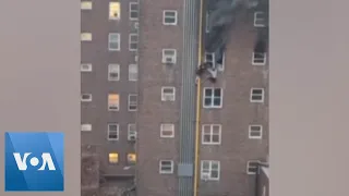 Teens Climb Down Pole to Escape New York Fire