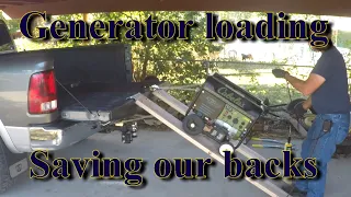 Loading / Unloading generator into our truck (Saving our backs)