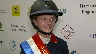 Tabitha Kyle winning the 128cm and 138cm Championship at HOYS!