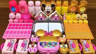 PINK vs GOLD MICKEY !!! Mixing random into GLOSSY slime!!!Satisfying Diana Slime #379