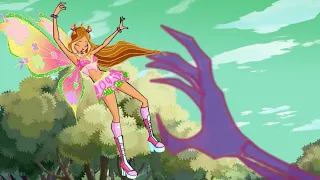 Darcy uses her Shadow Hand on Flora and Stormy combos Aisha | Winx Club Clip