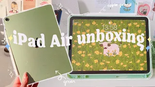 iPad Air 4 green 2021 unboxing🍎[ 64 gb ]+ Apple Pencil + accessories 📦 (aesthetic & ASMR)