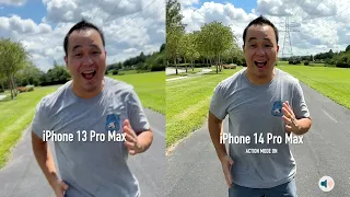 iPhone 14 Pro Max vs iPhone 13 Pro Max Camera Stabilization Test with Action Mode!