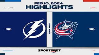 NHL Highlights | Lightning vs. Blue Jackets - February 10, 2024