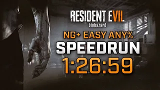 Resident Evil 7 Biohazard | NG+ Easy Any% Speedrun | 1:26:59