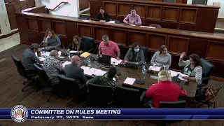 Committee on Rules Meeting - Senator Chris Barnett - February 22, 2023 9am