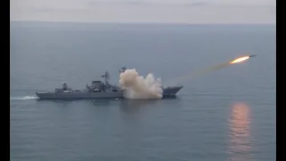 Slava-class cruiser "Moskva"  conducted firings of the P-1000 Vulkan  missile in the Black Sea