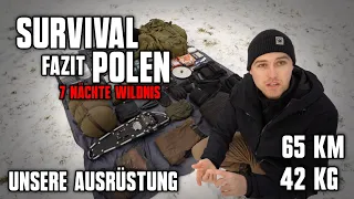7 Nächte Wildnis - Unsere Ausrüstung + Fazit | Survival Polen | Loadout | 65 km + 42 kg