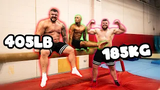 Worlds Strongest man tries gymnastics Strength Circuit - ft Tom and Luke Stoltman
