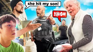 Random Grandma Hit My Son, I Called Police! (FV Hibachi Dinner Storytime)