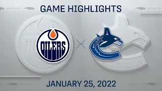 NHL Highlights | Oilers vs. Canucks - Jan 25, 2022