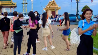 Enjoying Walking Phnom Penh: See The Street Scene, Cambodia Trip | 4K Walk 2023