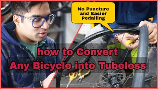 How to Convert Any Non-Tubeless Bicycle into TUBELESS | Go Puncture Proof in 10 minutes !!