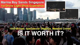 Massive Crowd! Dragon Themed Drone Light Show Experience | Marina Bay Sands | Singapore | CNY 2024