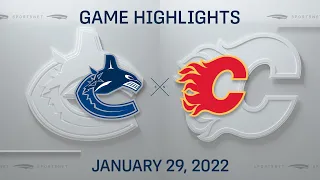 NHL Highlights | Canucks vs. Flames - Jan 29, 2022