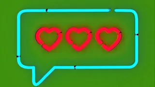 Green Neon Love Hearts Pack - Free Green Screen