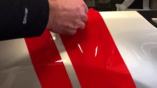 Red soul stripe application with knifeless tape