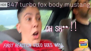 347 turbo fox body mustang reaction video