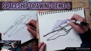 Spaceship Drawing Demo 4 - Fast Snub Fighter