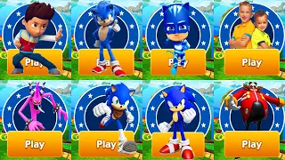 Sonic Dash - Movie Sonic vs Tag with Ryan Catboy Pj Masks vs Vlad & Niki Run vs Paw Patrol Ryder