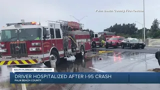 Driver seriously injured in crash on I-95 Sunday morning